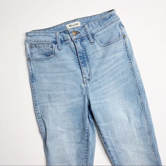 Madewell 10” High Rise Skinny Crop Jeans Light Wash Size 26 Stretch Blue Denim - Picture 4 of 10